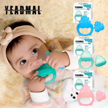 Freezable Baby Silicone Teething Toys – Cooling Relief for Babies 0-12 Months, BPA-Free, Water-Filled & Ice Teething Toys, Safe